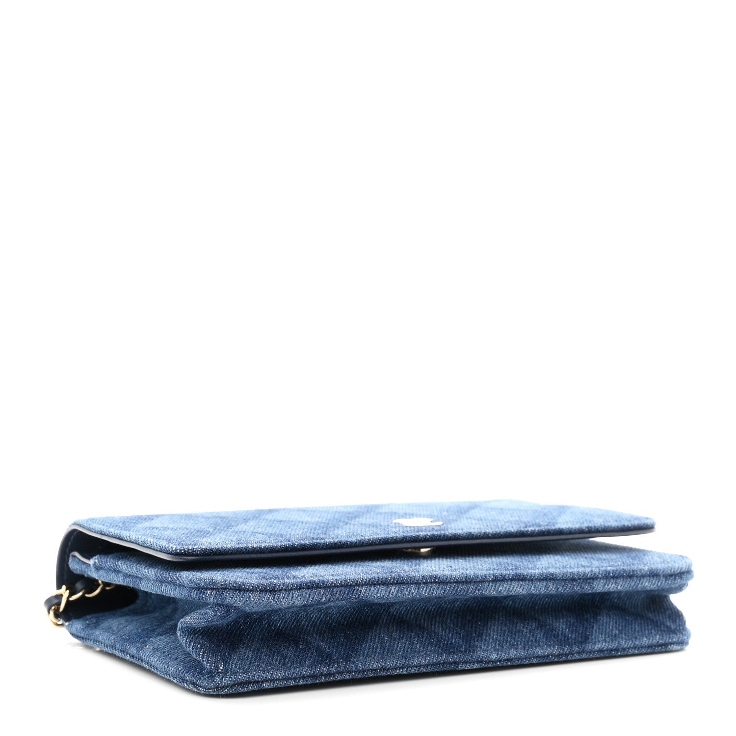 Denim Printed Wallet On Chain WOC Dark Blue