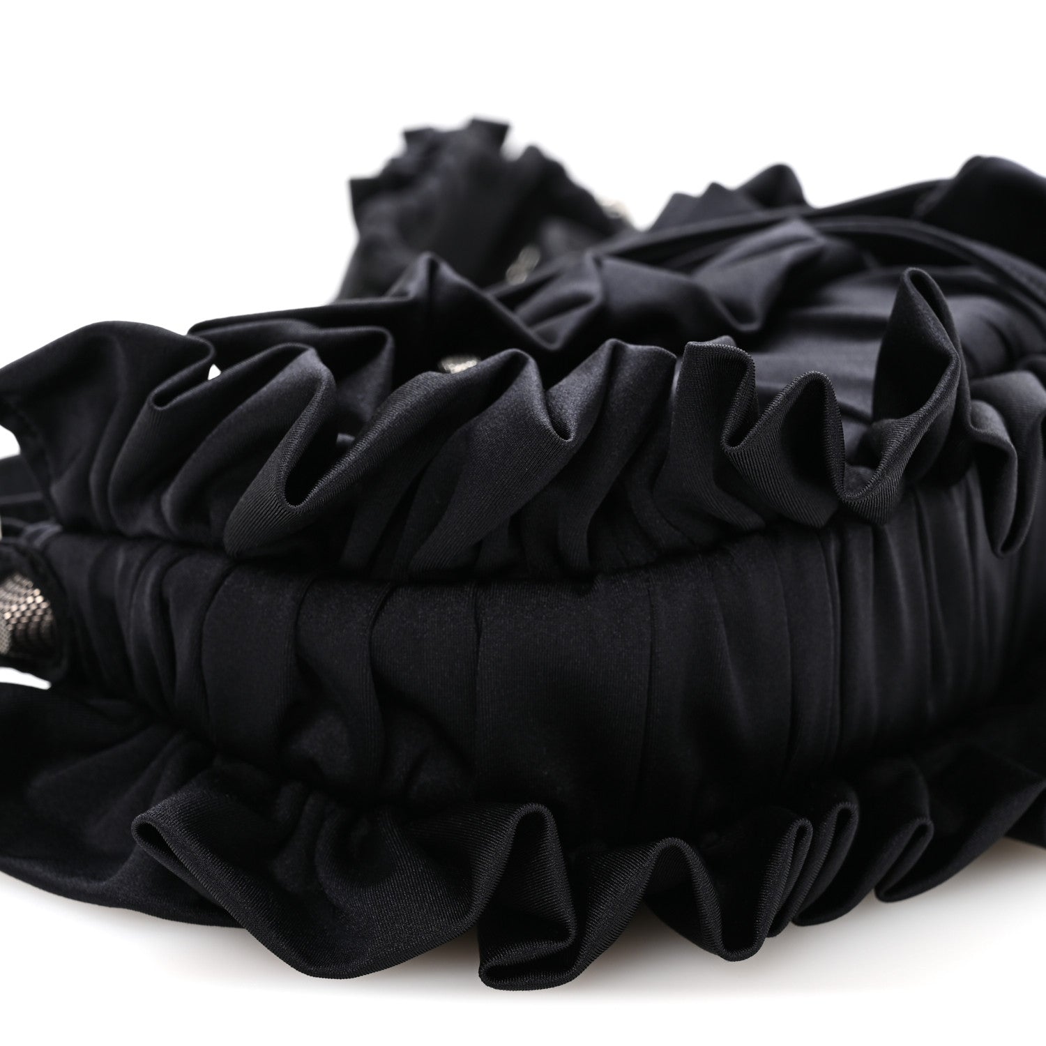 Ruffled Jersey Le Cagole Shoulder Bag XS Black
