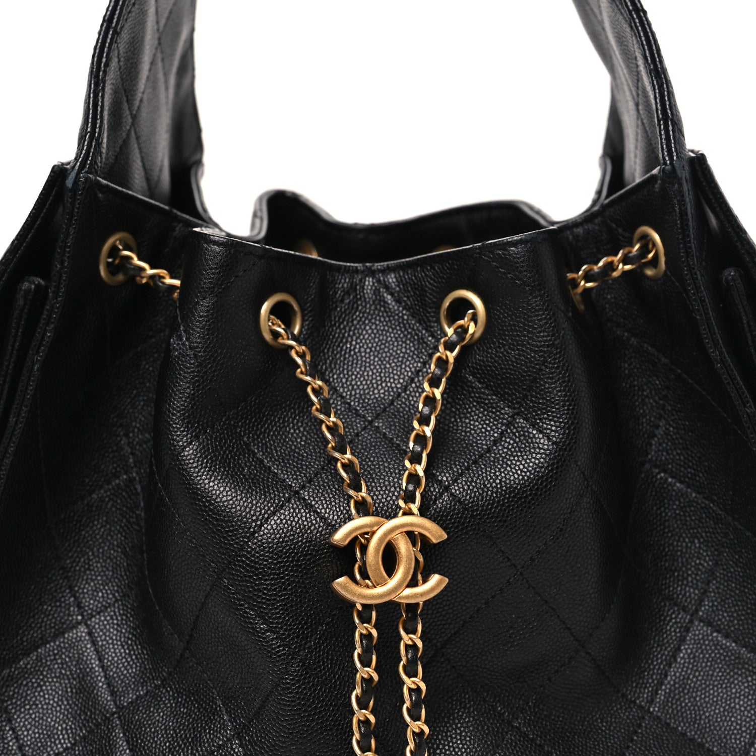 Caviar Quilted Small CHNL 25 Handbag Black
