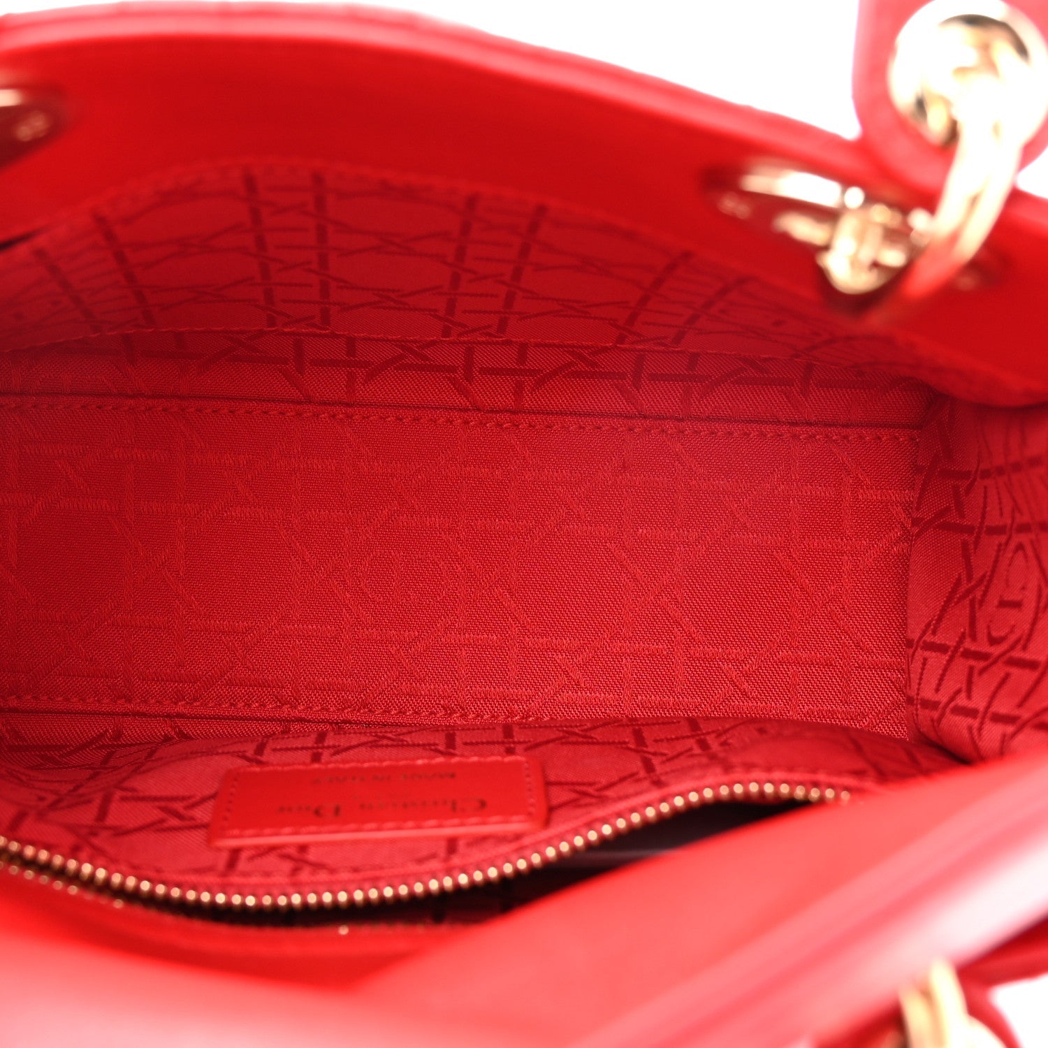 Lambskin Cannage Small My ABCD1OR Lady D1OR Red