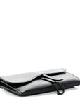 Ultra Matte Calfskin Saddle Chain Wallet Pouch Black