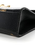 Grained Calfskin Bee Star Small Padlock Shoulder Bag Black