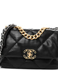 Lambskin Quilted Medium CHNL 19 Flap Black