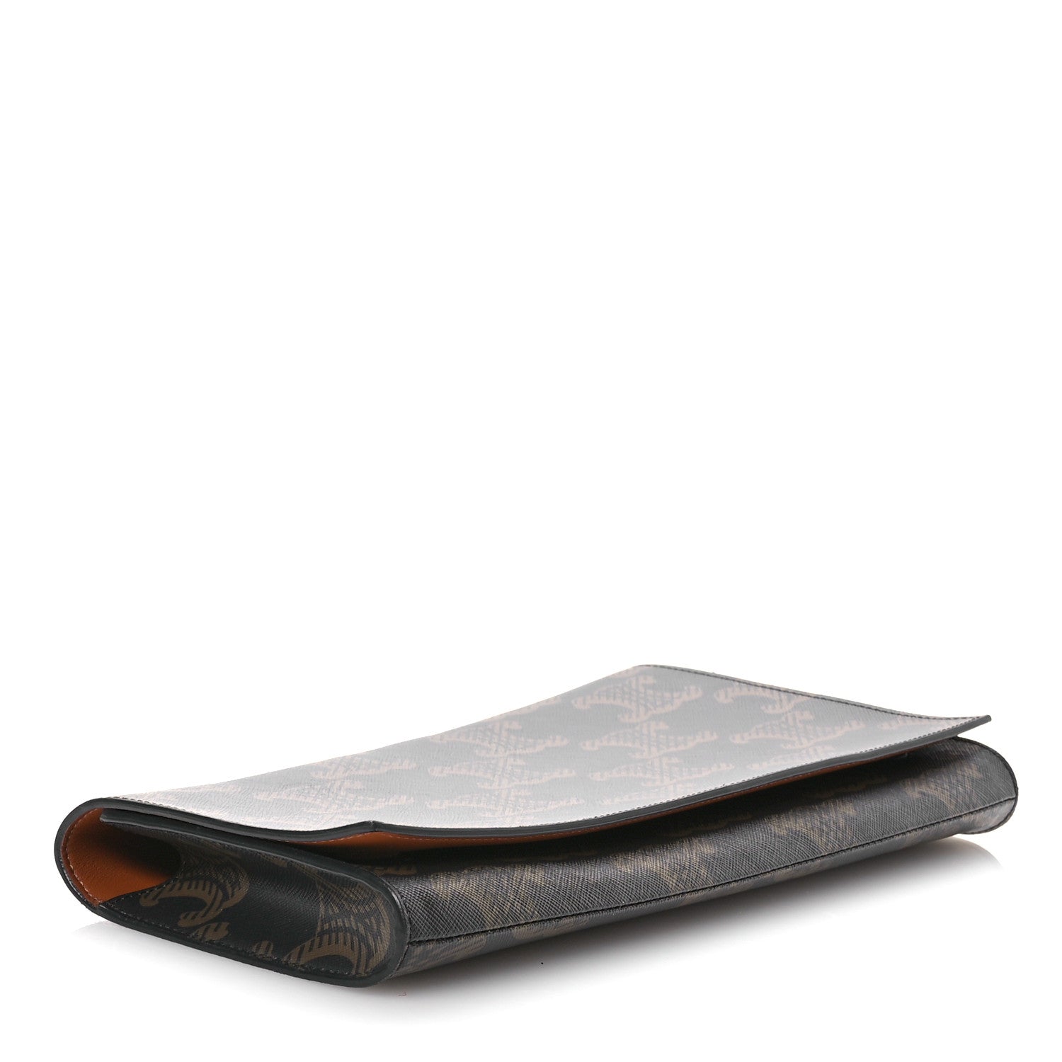 Triomphe Canvas Asymmetric Clutch Tan