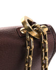 Metallic Calfskin J'AD1OR Chain Flap Bag Noisette