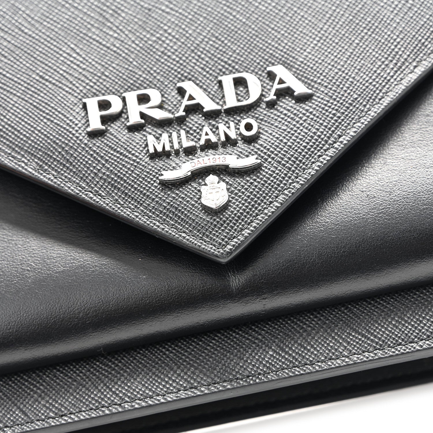 Saffiano City Calf Mini Envelope Bag Black