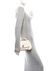 Caviar Quilted Small Business Affinity Flap White