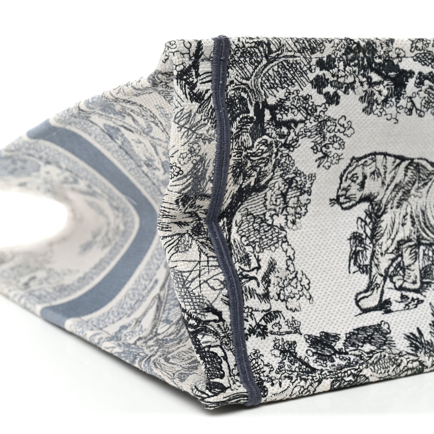 Gradient Canvas Embroidered Large D1ORiviera Toile De Jouy Book Tote Blue