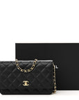 Caviar Quilted CC Turnlock Wallet On Chain WOC Black