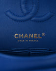 Caviar Quilted Small Double Flap Blue