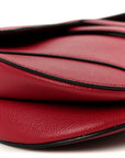 Grained Calfskin Saddle Bag Red