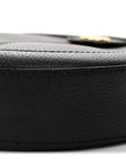 Grained Calfskin Web Mini Ophidia Round Shoulder Bag Black
