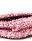 Tweed Quilted Wallet On Chain WOC Pink