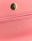 Caviar Quilted Wallet on Chain WOC Pink