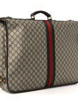 GG Supreme Monogram Textured Dollar Calfskin Web Ophidia Savoy Garment Bag Beige Ebony New Acero