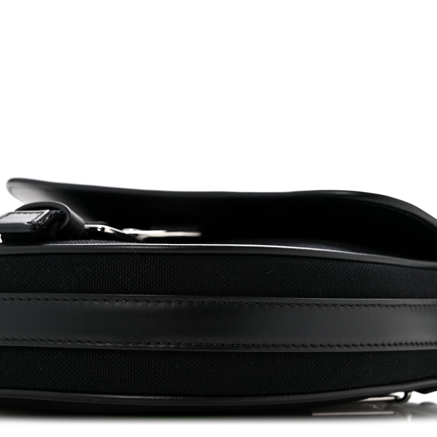 Calfskin Canvas Never Still Crossbody Flap Bag Black