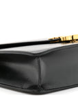 Shiny Calfskin Triomphe Margo Wallet on Chain Black