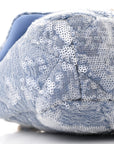 Sequin Quilted Medium CHNL 19 Flap Light Blue