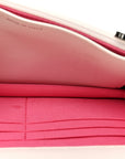 Caviar Quilted CHNL 19 Wallet On Chain WOC White Pink
