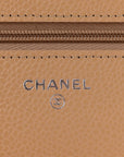 Caviar Quilted Wallet On Chain WOC Beige