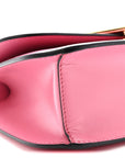Box Calfskin Triangle Embleme Flap Shoulder Bag Begonia