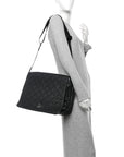 Calfskin Embossed Medusa Messenger Bag Black