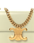 Shiny Calfskin Triomphe Chain Shoulder Bag Jade