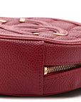 Caviar Quilted Round Filigree Crossbody Red