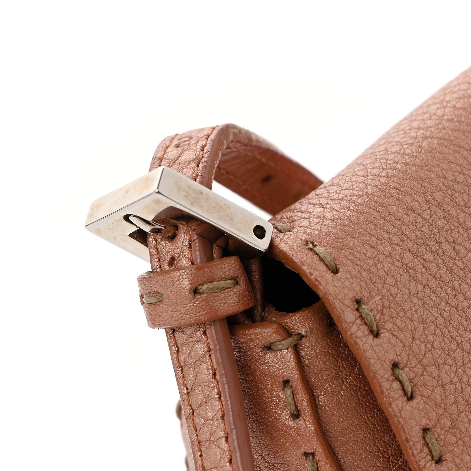 Calfskin Romano Selleria Mini Mama Baguette Bois De Rose
