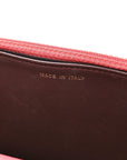 Lambskin Quilted Trendy CC Wallet On Chain WOC Bright Pink
