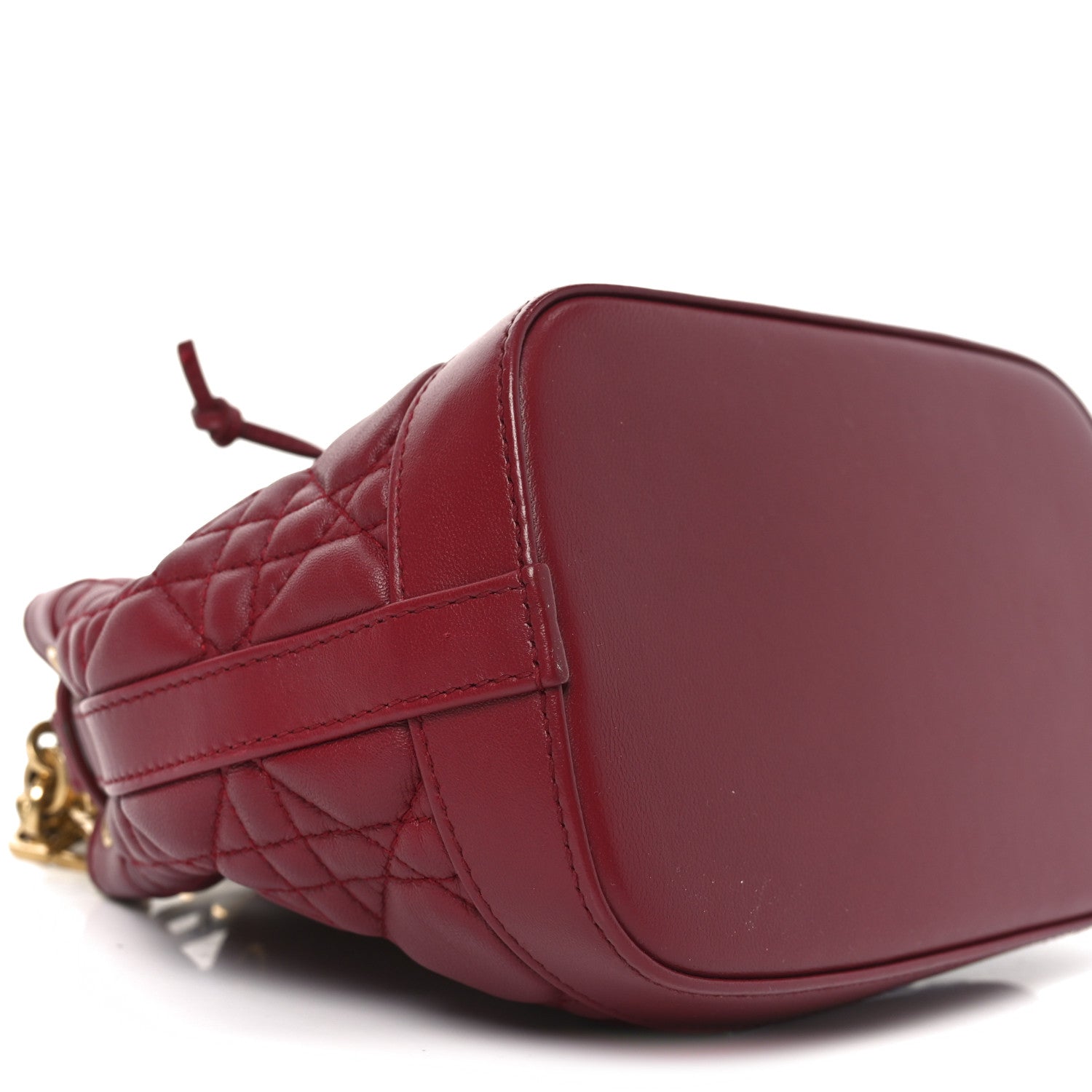 Lambskin Cannage Miss D1OR Bucket Bag Cherry Red