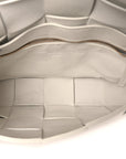Patent Maxi Intrecciato Cassette Crossbody Bag White