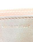 Iridescent Caviar Quilted Wallet on Chain WOC Beige