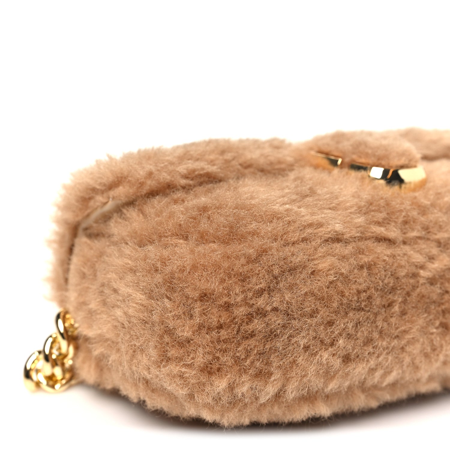 Faux Fur Calfskin Mini The Teddy J Marc Shoulder Bag Camel