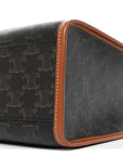 Triomphe Canvas Calfskin Mini Horizontal Cabas Tan