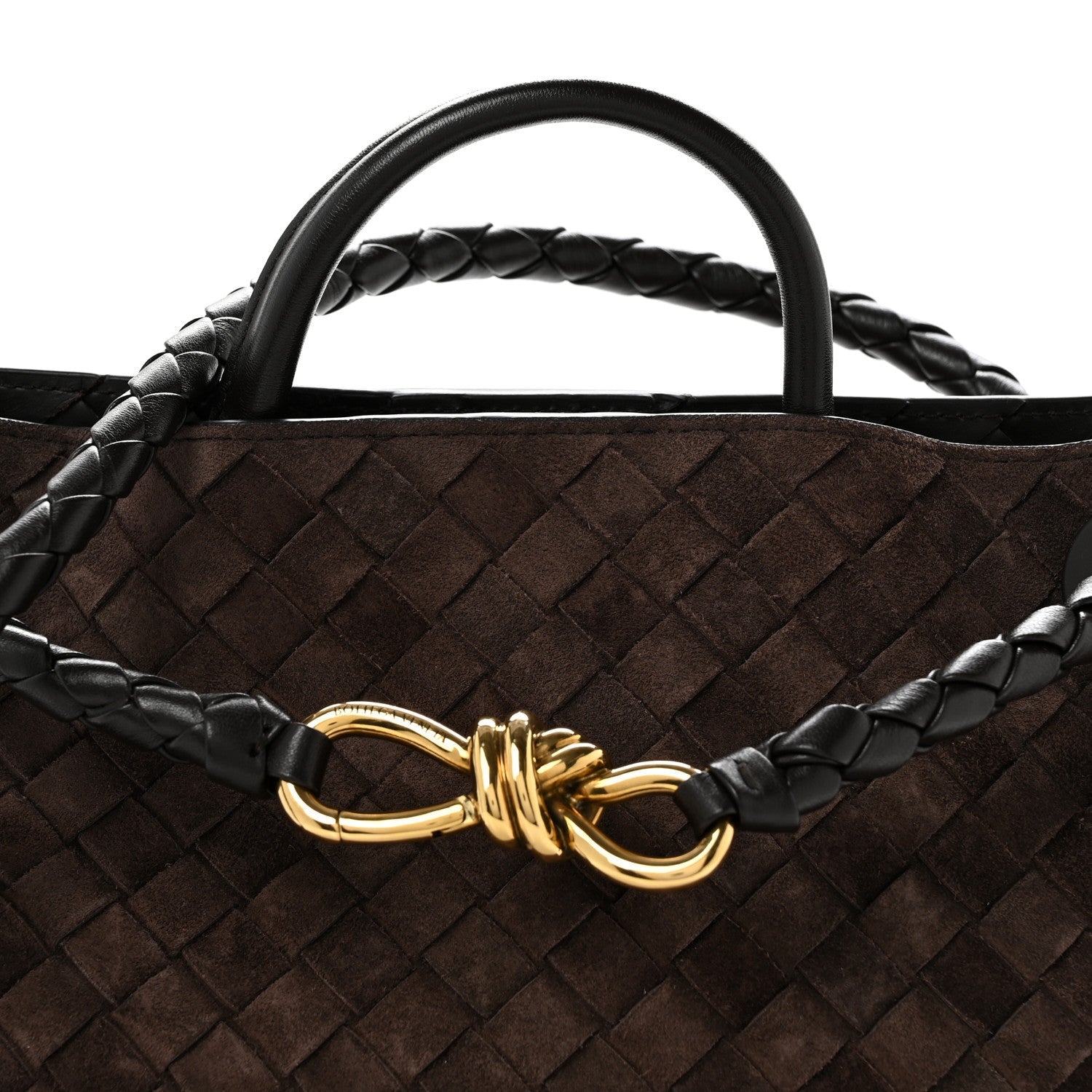 Suede Intrecciato Medium Andiamo Shoulder Bag Fondant
