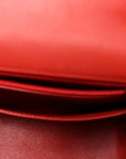Patent Chevron Quilted Mini Square Flap Red
