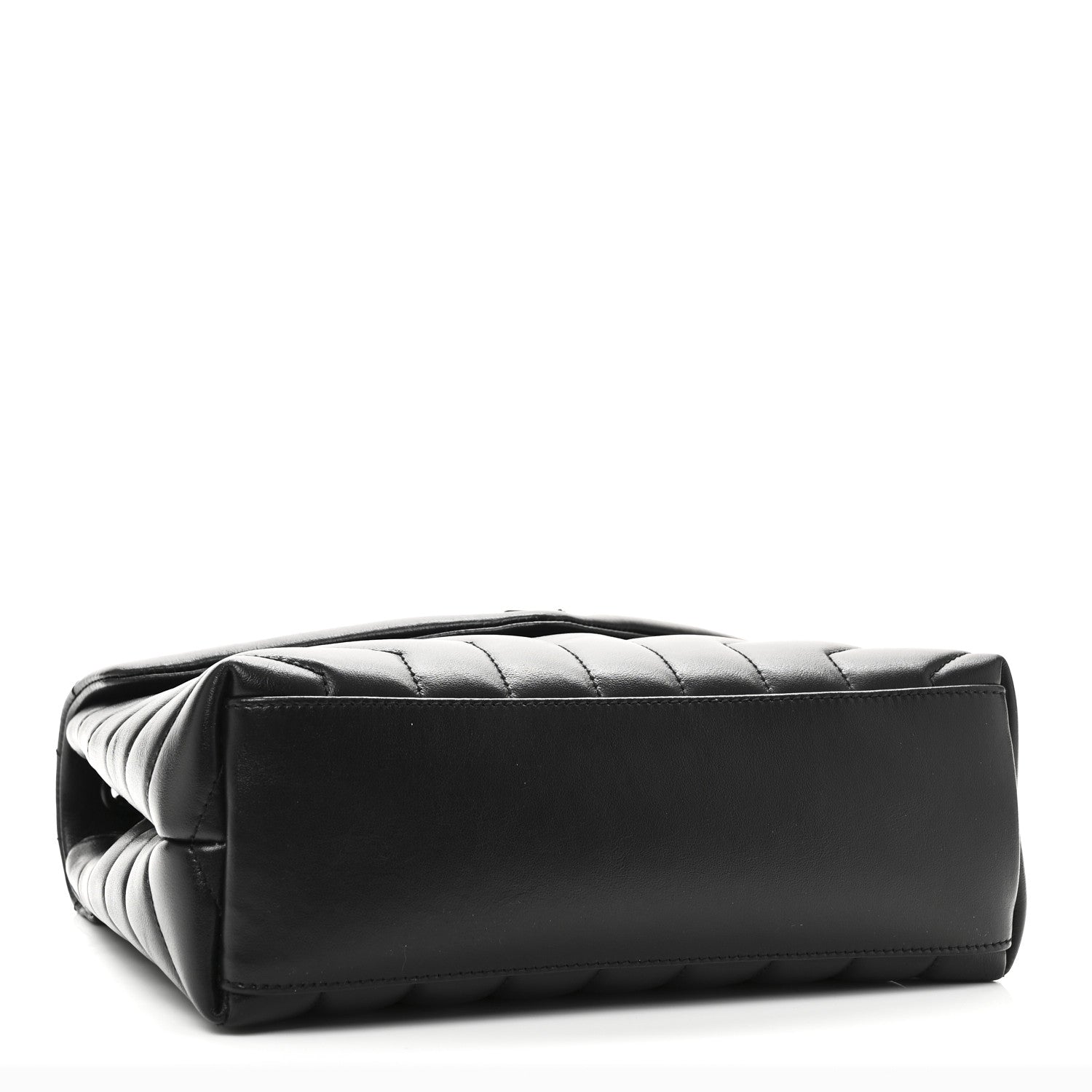 Calfskin Y Quilted Monogram Monochrome Small Loulou Chain Satchel Black