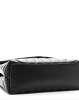 Calfskin Y Quilted Monogram Monochrome Small Loulou Chain Satchel Black