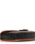 Canvas Calfskin Triomphe Mini Besace Tan