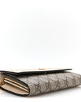 Dollar Calfskin GG Supreme Monogram Petite GG Marmont Wallet Chain Bag Mystic White Beige Ebony