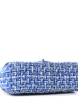 Tweed Quilted Mini Rectangular Flap Blue White
