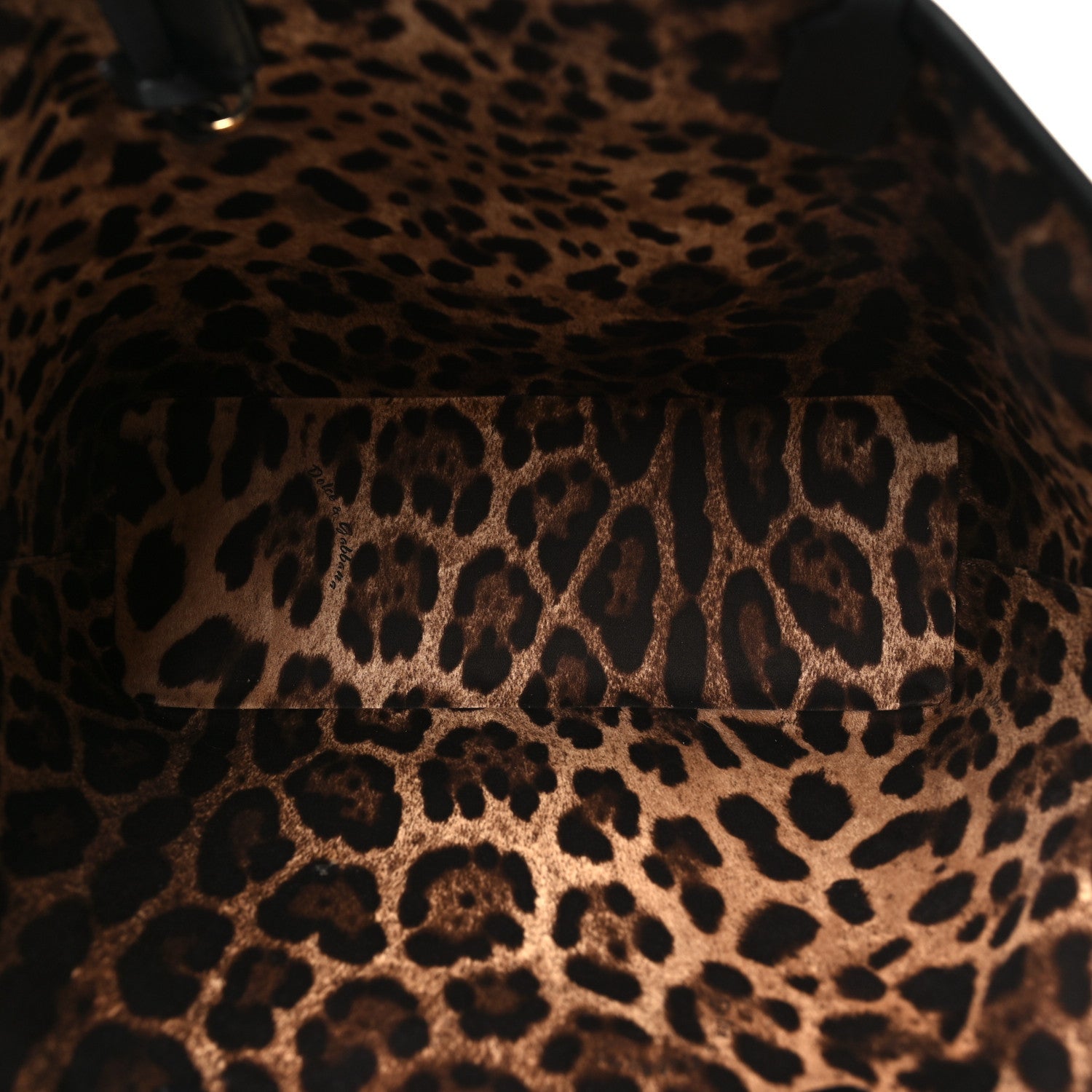 DOLCE GABBANA Calfskin Medium Fefe Tote Black