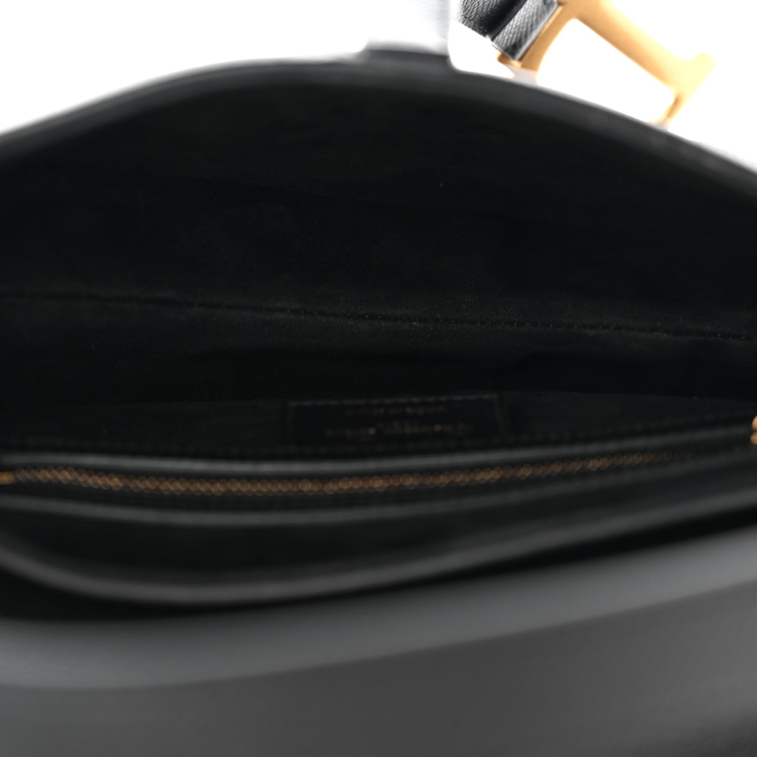 Grained Calfskin Saddle Bag Black