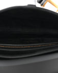 Grained Calfskin Saddle Bag Black