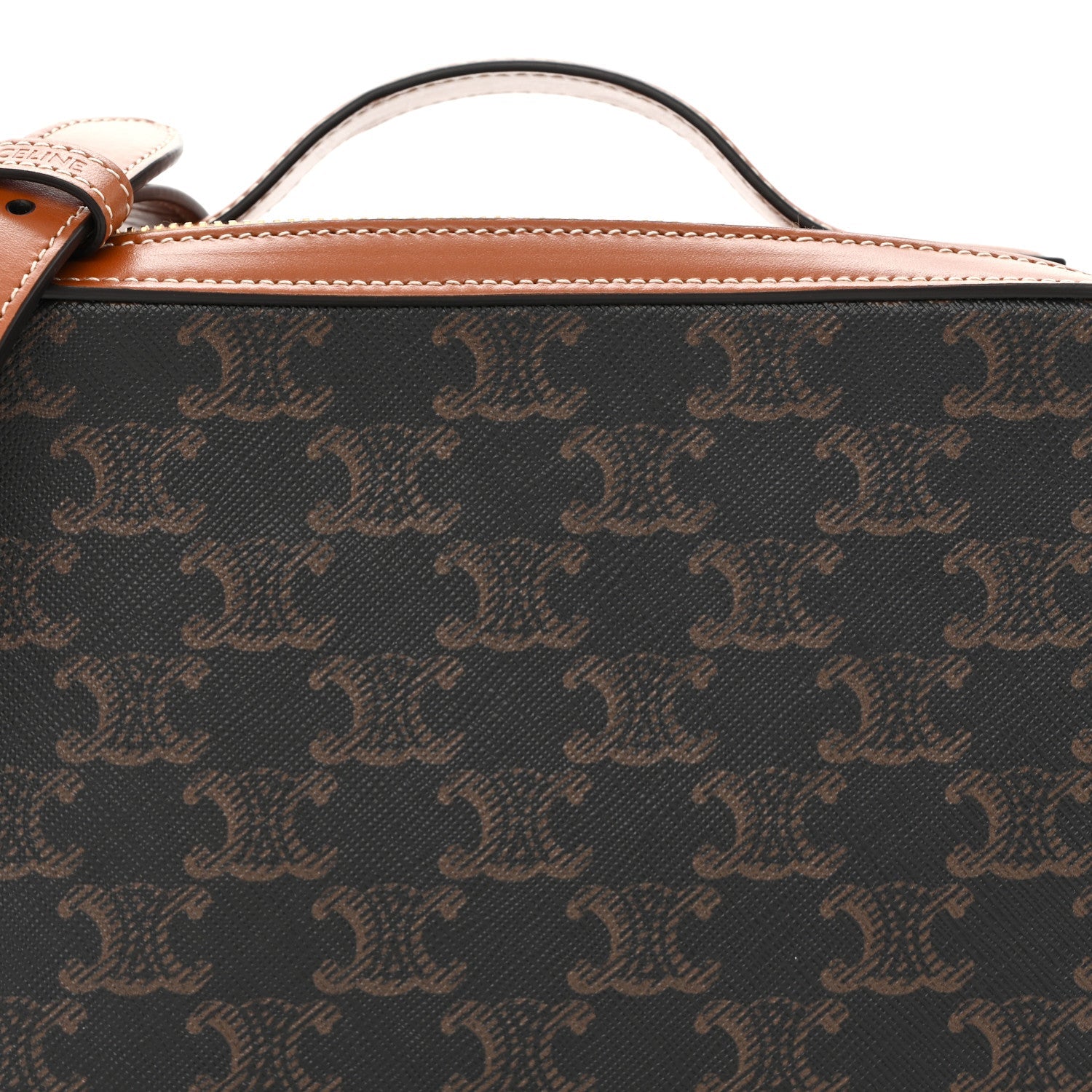 Triomphe Canvas Top Handle Messenger Box Tan