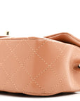 Lambskin Quilted Mini Rectangular Flap Brown