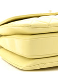 Lambskin Quilted Small Trendy CC Flap Dual Handle Bag Yellow