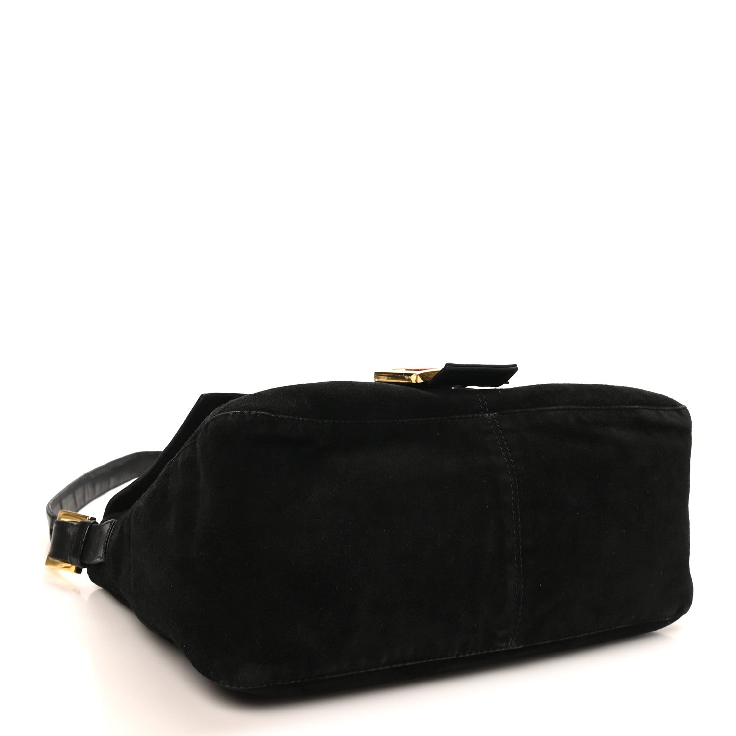 Suede Mama Baguette Black