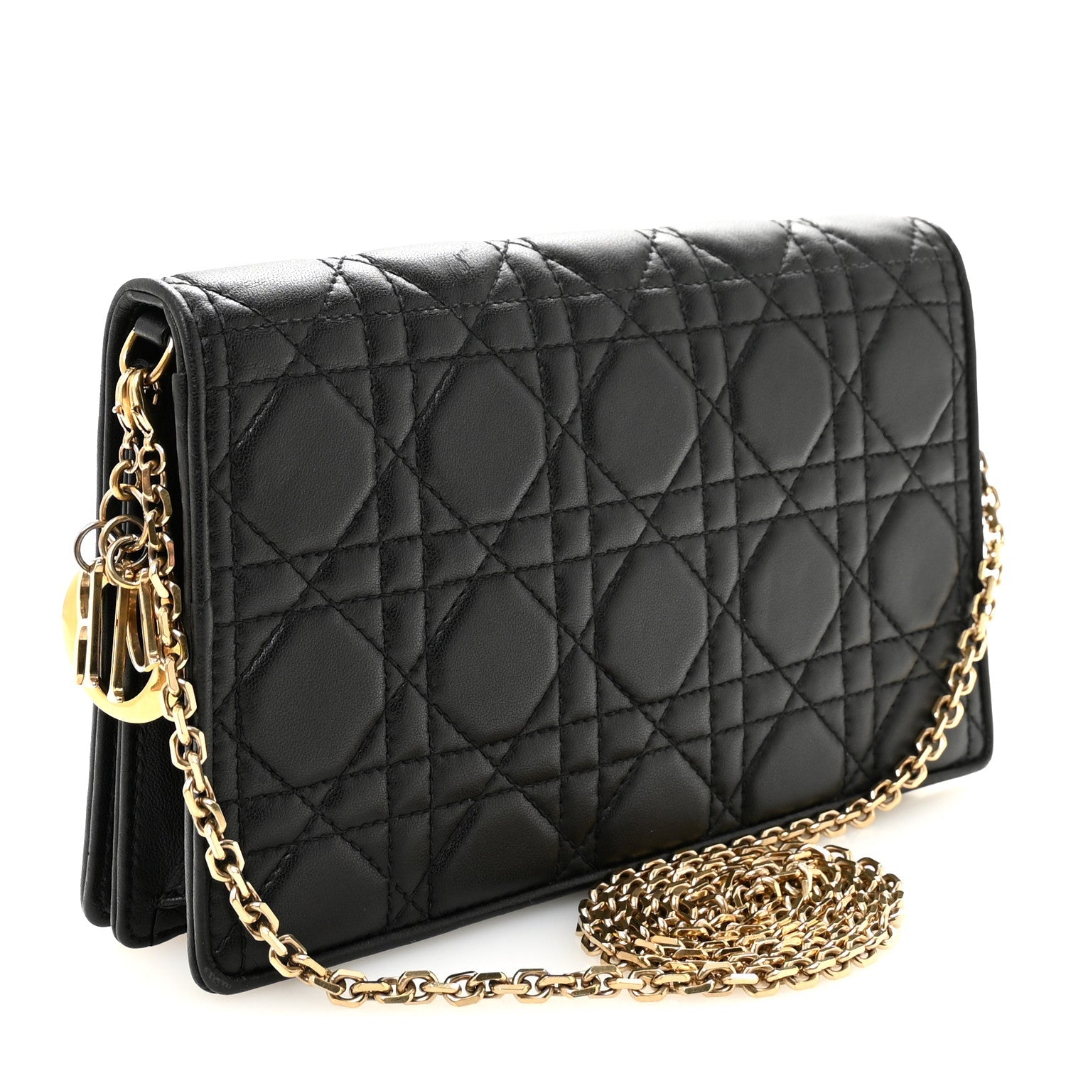 Lambskin Cannage Lady D1OR Pouch Black